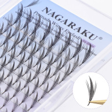 Вії чорні Nagaraku Premade Wings ''Крила'' мix, 12 ліній